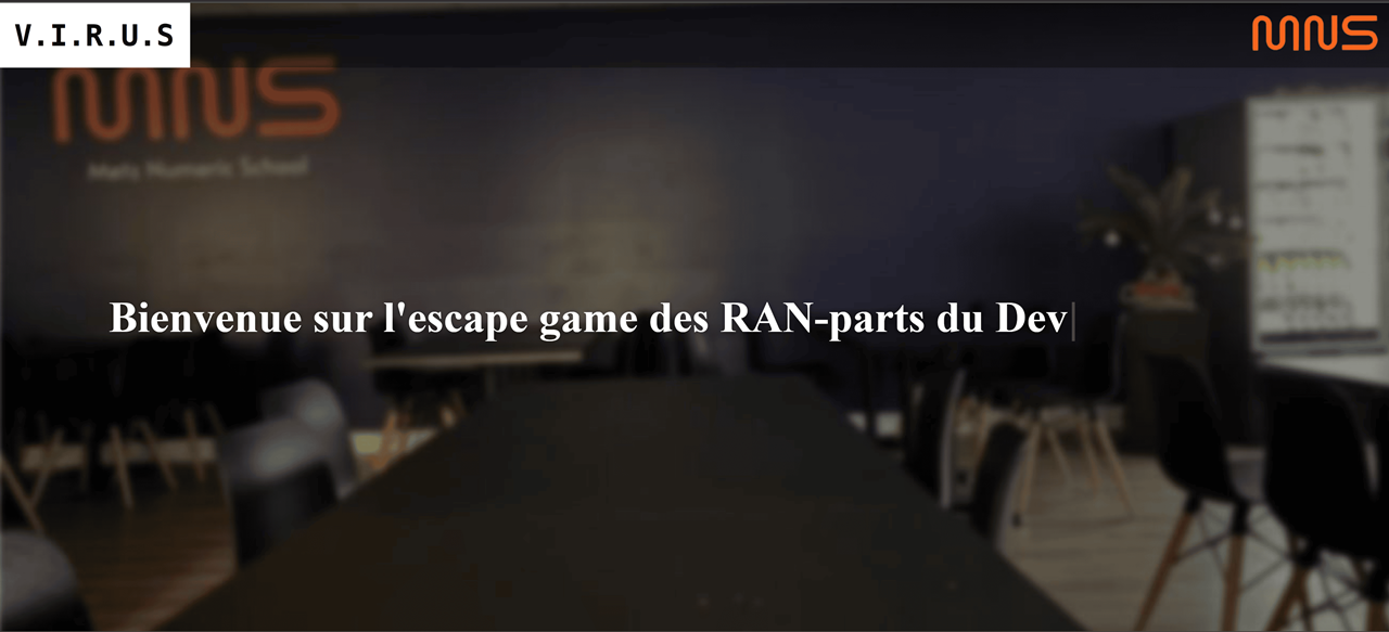 copie d'écran de la page d'accueil de l'escape game